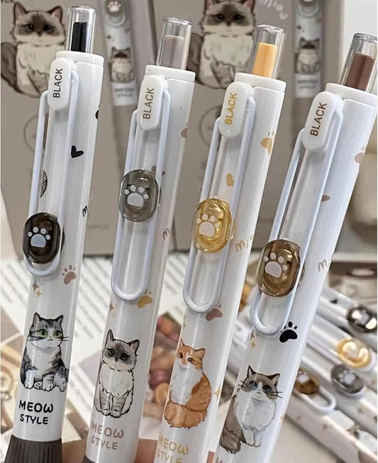 4 Stylos chats kawaii