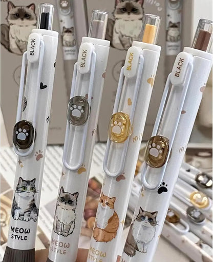 4 Stylos chats kawaii