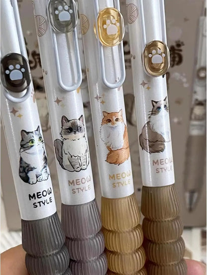 4 Stylos chats kawaii