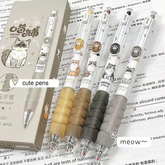 4 Stylos chats kawaii
