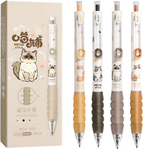 4 Stylos chats kawaii